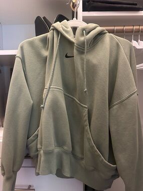 Nike Sage Green Crewneck Hoodie with Swoosh size XS